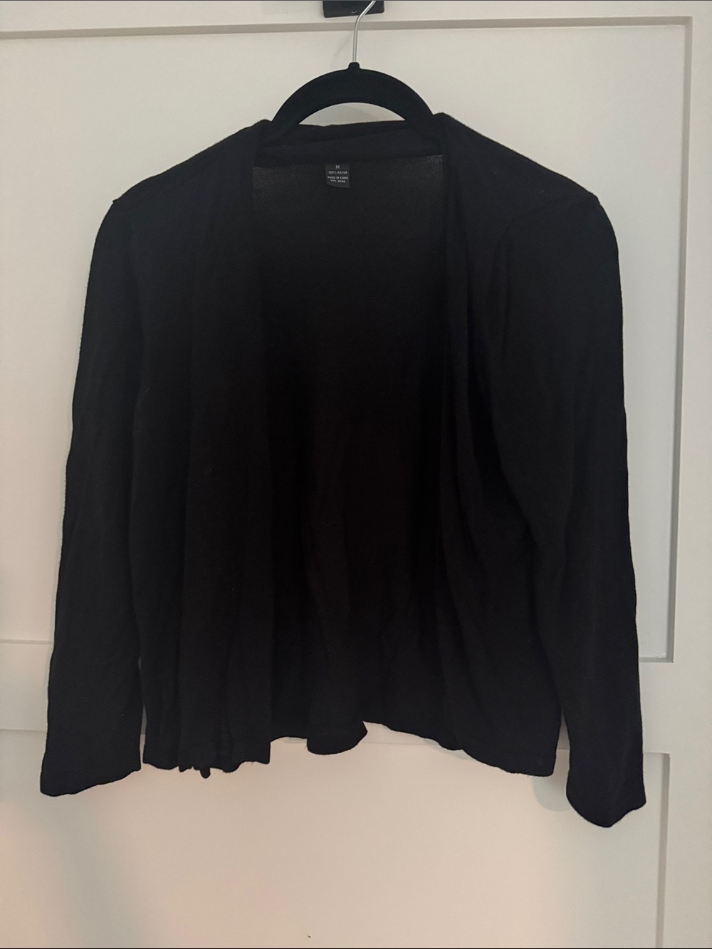 INC International Concepts Black Lightweight Open Cardigan